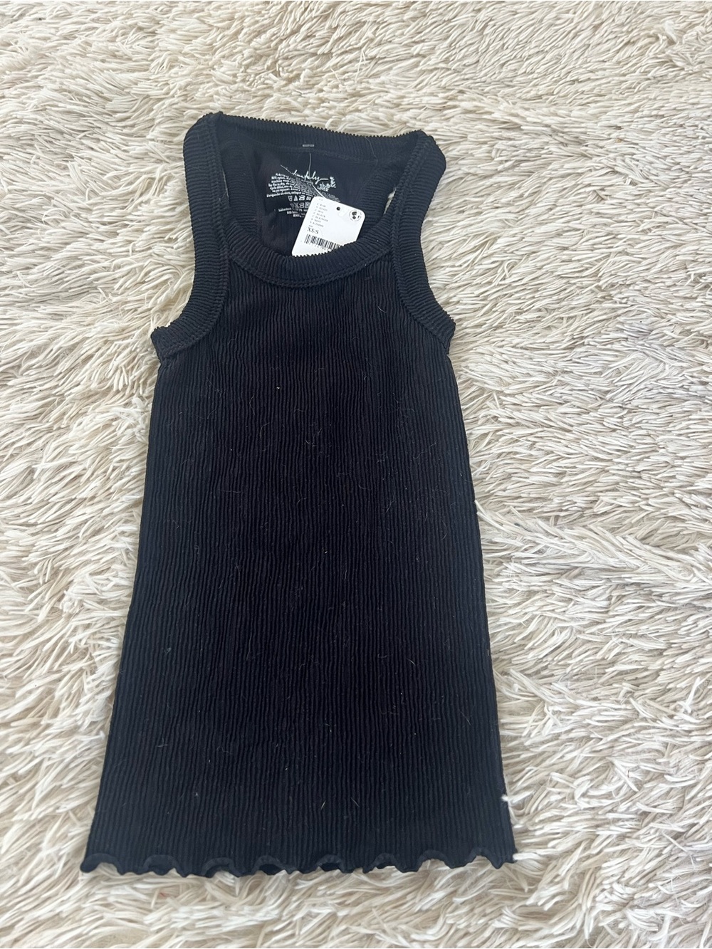 Free People Black Ribbed Tank Dress